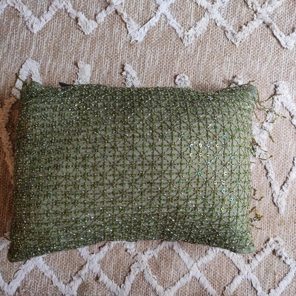 Home Depot Other - Embroidered Embellished Tasseled Cushion